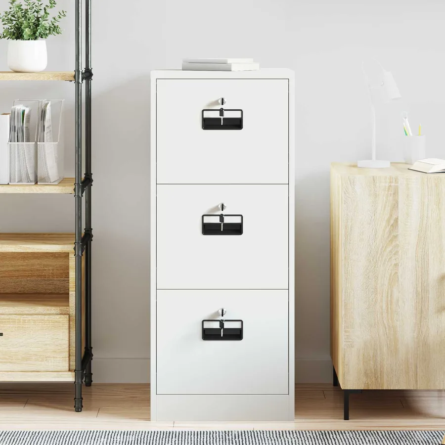 Cabinet de Dossier avec tiroir Blanc 44 x 50 x 106.5 cm - 4