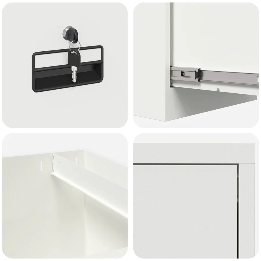 Cabinet de Dossier avec tiroir Blanc 44 x 50 x 106.5 cm - 8