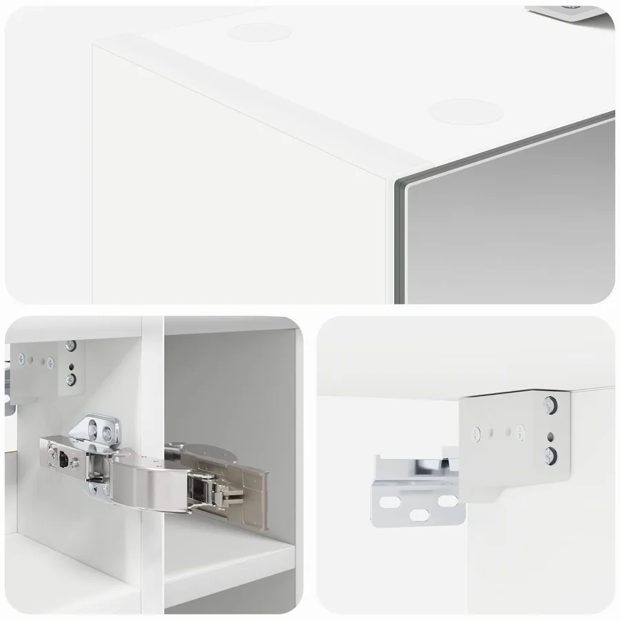 Armoire Miroir de Salle de Bain Blanc 60 x 14,5 x 50 cm - 8