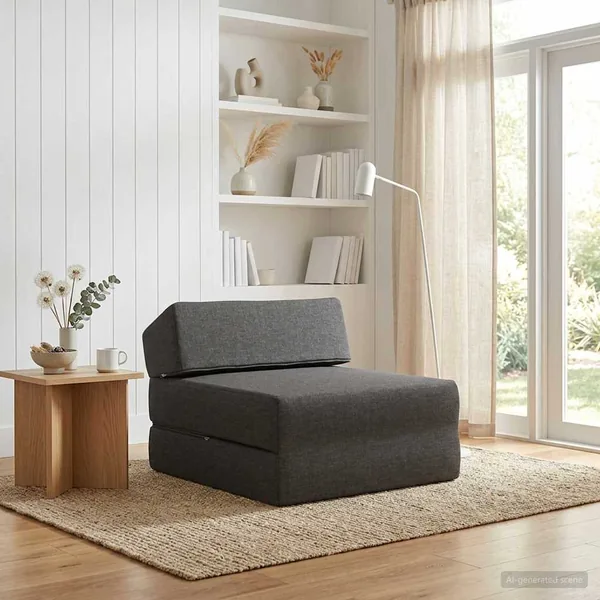 Canapé-lit pliable Gris foncé 60 x 70 x 41 cm Tissu
