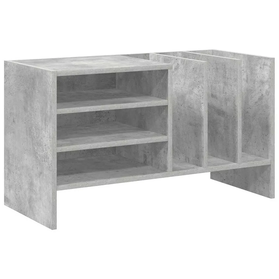 Meuble à vinyles Gris béton 78,5 x 35 x 45 cm Bois d'ingénierie - 2