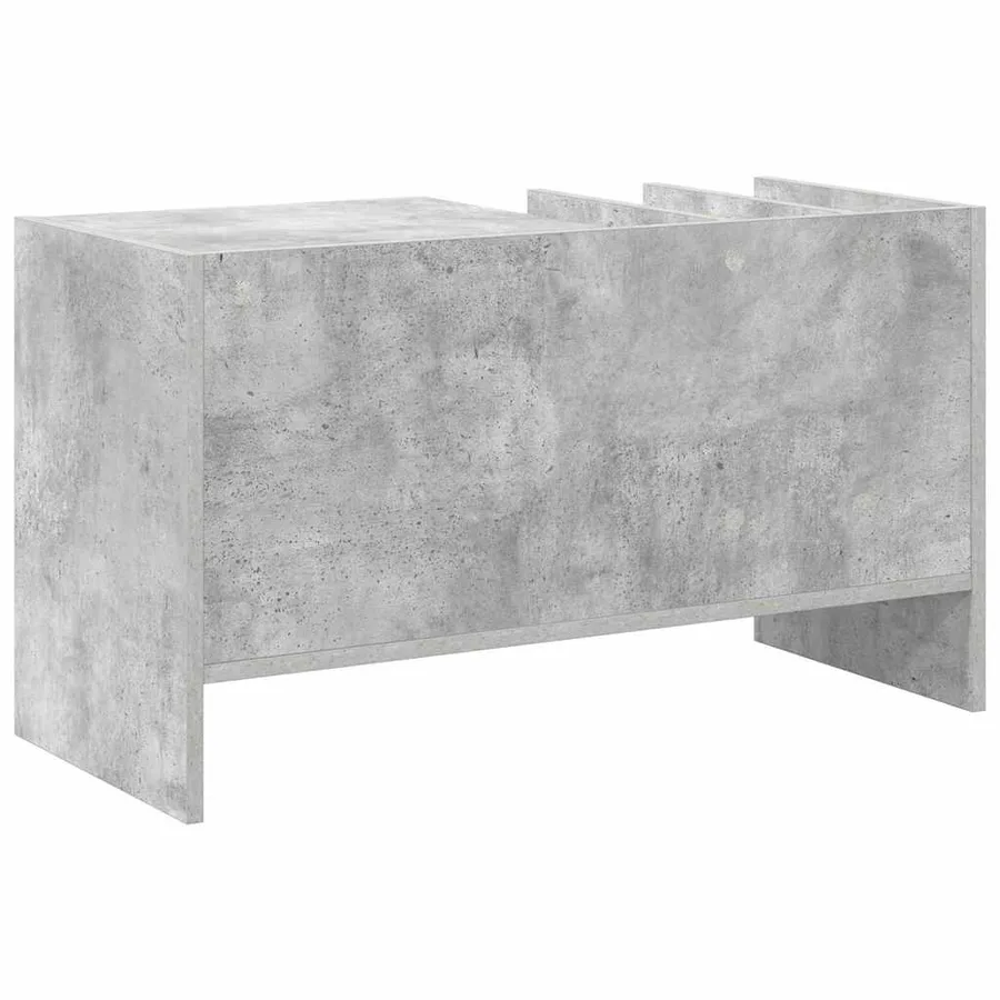 Meuble à vinyles Gris béton 78,5 x 35 x 45 cm Bois d'ingénierie - 7