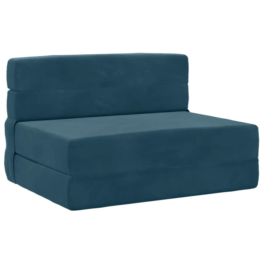 Canapé-lit pliable Bleu 100 x 80 x 60 cm Tissu - 2