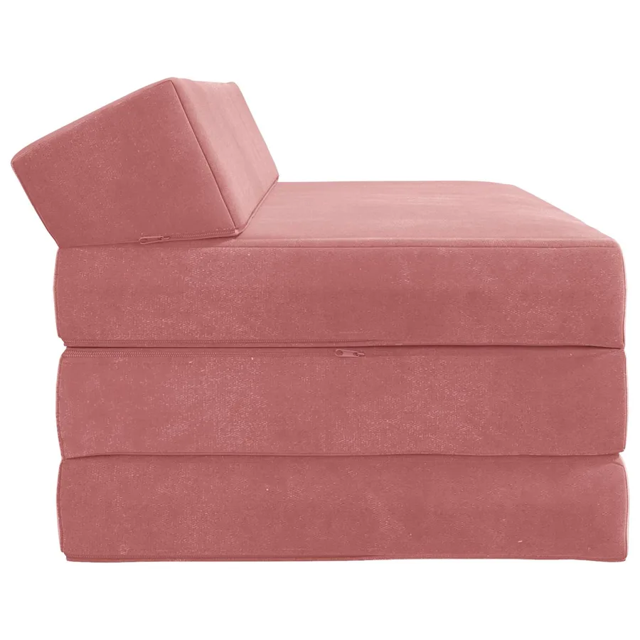Canapé-lit pliable Rose 120 x 60 x 49 cm Tissu - 3