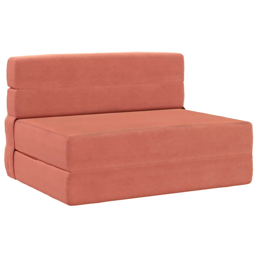 Canapé-lit pliable Rouge orange 70 x 80 x 60 cm Tissu - 2