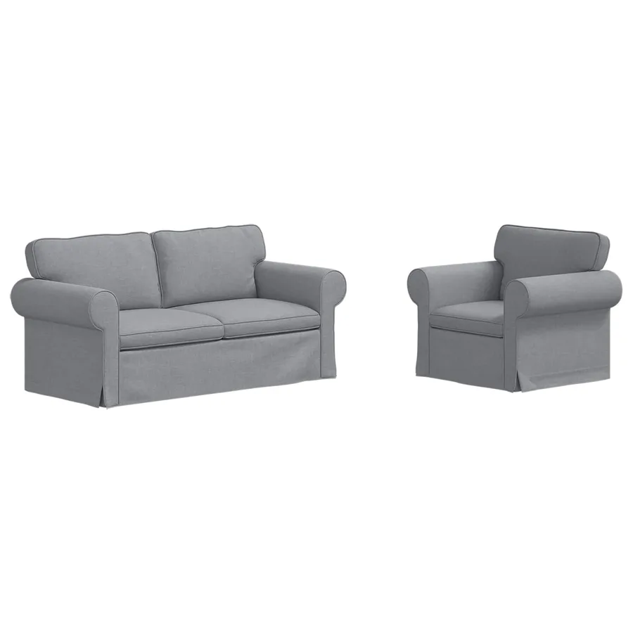 Ensemble de Canapés 2 pcs Gris clair 175 x 82 x 80 cm tissu - 2