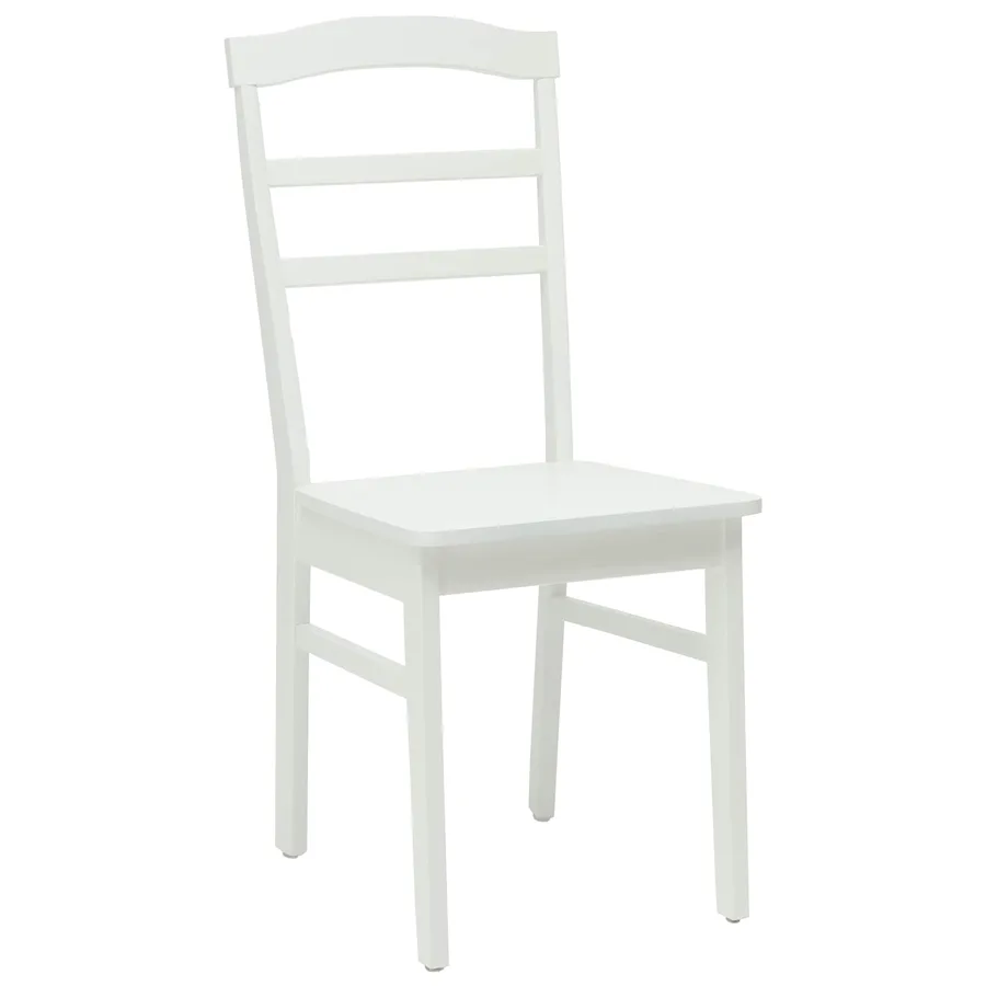 Chaise de salle à manger 2 pcs Blanc Bois de Caoutchouc Massif - 4