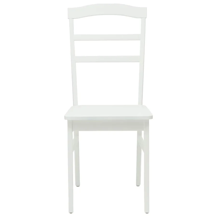 Chaise de salle à manger 2 pcs Blanc Bois de Caoutchouc Massif - 5