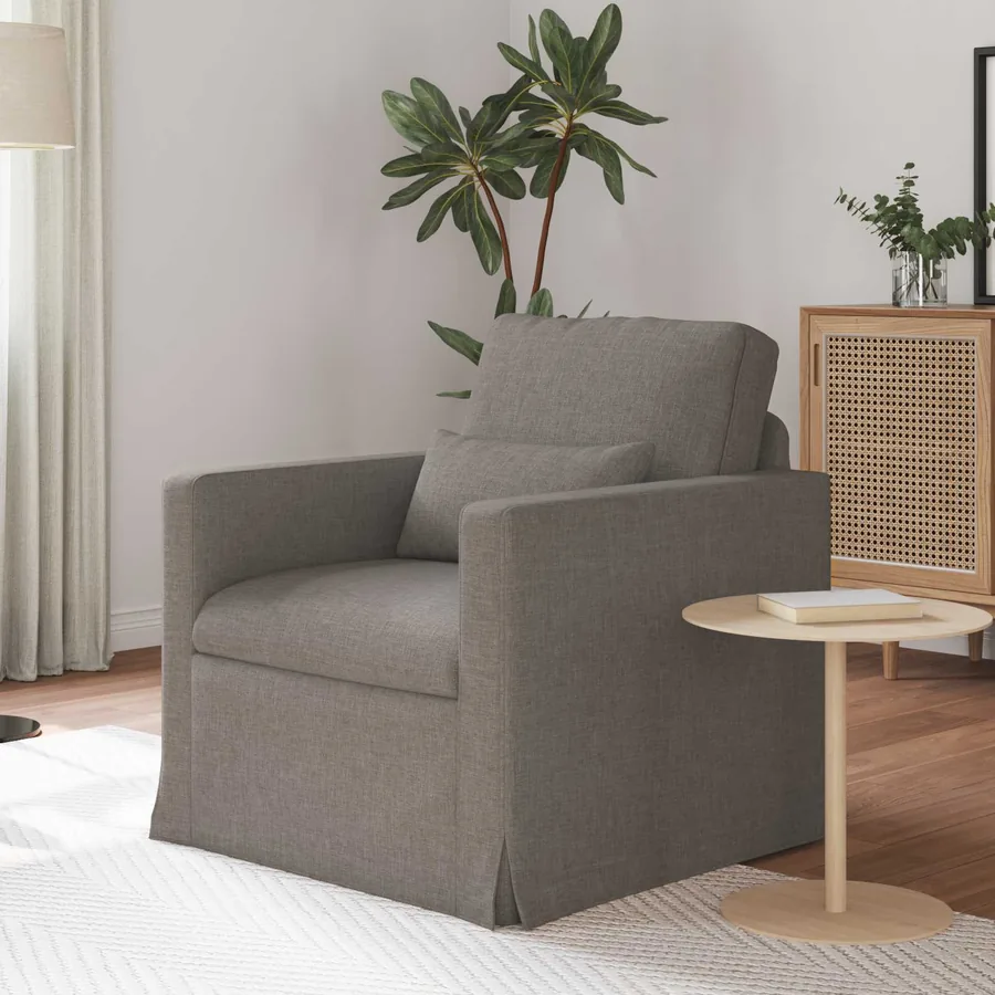 Canapé Taupe 78 x 78 x 80 cm tissu