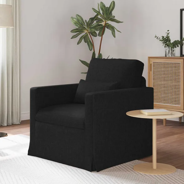 Canapé Noir 78 x 78 x 80 cm tissu