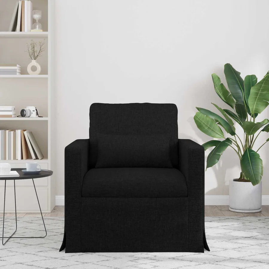 Canapé Noir 78 x 78 x 80 cm tissu - 3