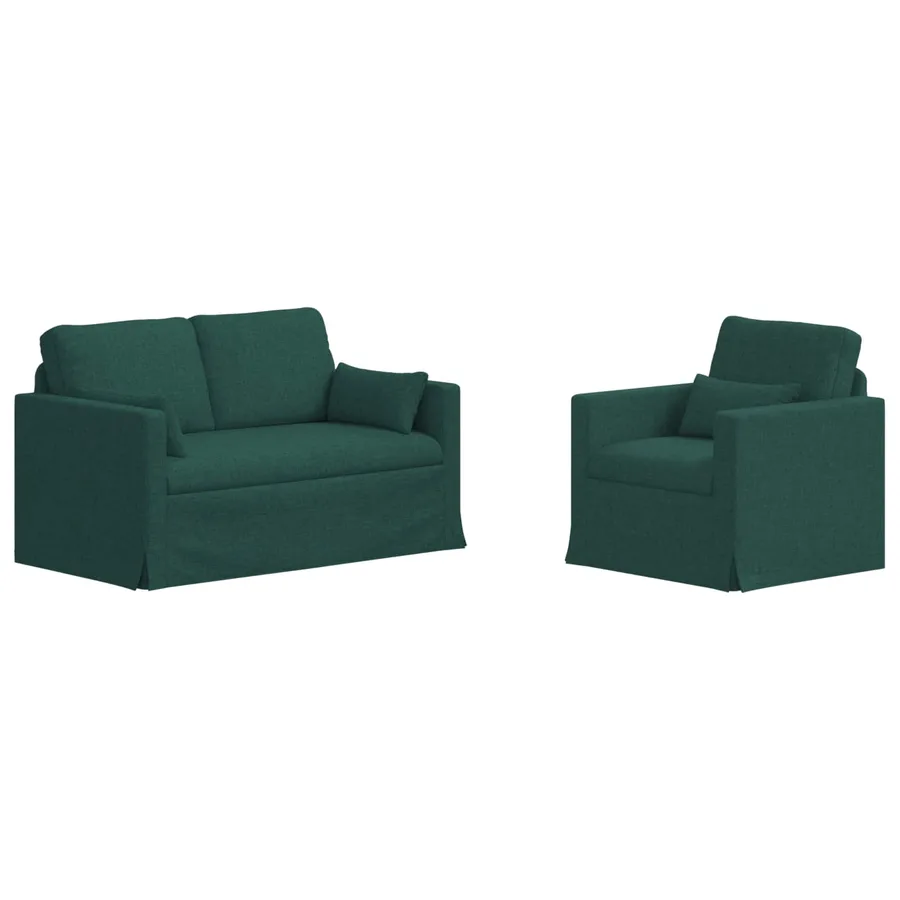 Ensemble de Canapés 2 pcs Vert foncé 139 x 78 x 80 cm tissu - 2