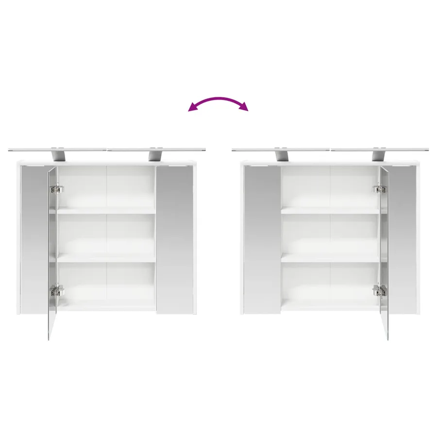 Armoire Miroir de Salle de Bain Blanc 73,5 x 16 x 62,5 cm - 12