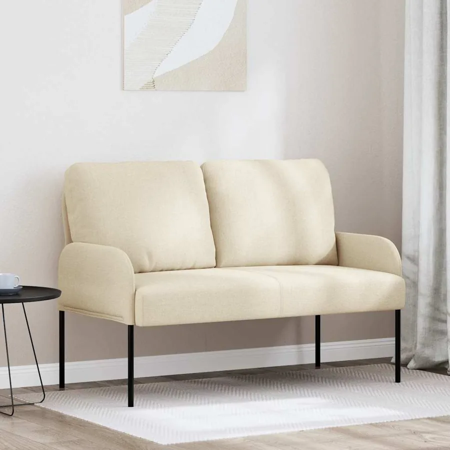 Canapés avec coussin 110cm Crème Contreplaqué