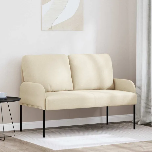 Canapés avec coussin 110cm Crème Contreplaqué