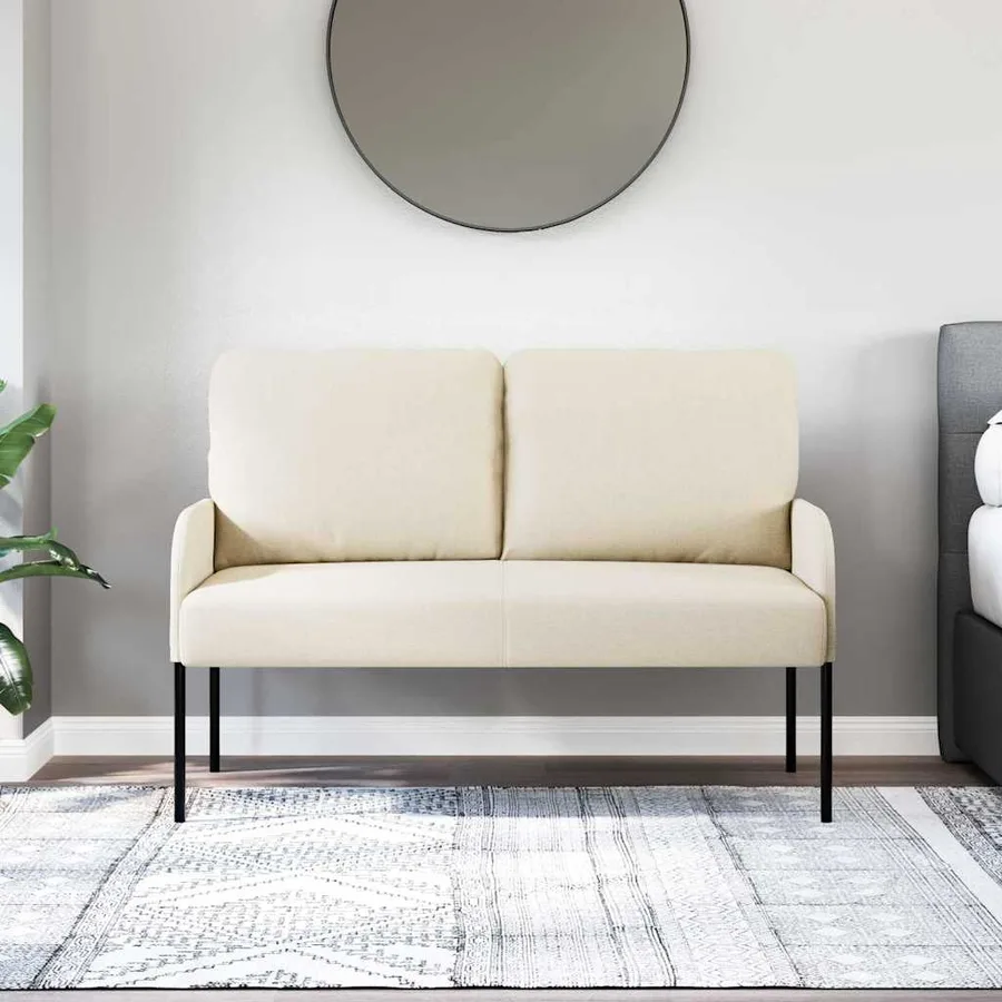 Canapés avec coussin 110cm Crème Contreplaqué - 3