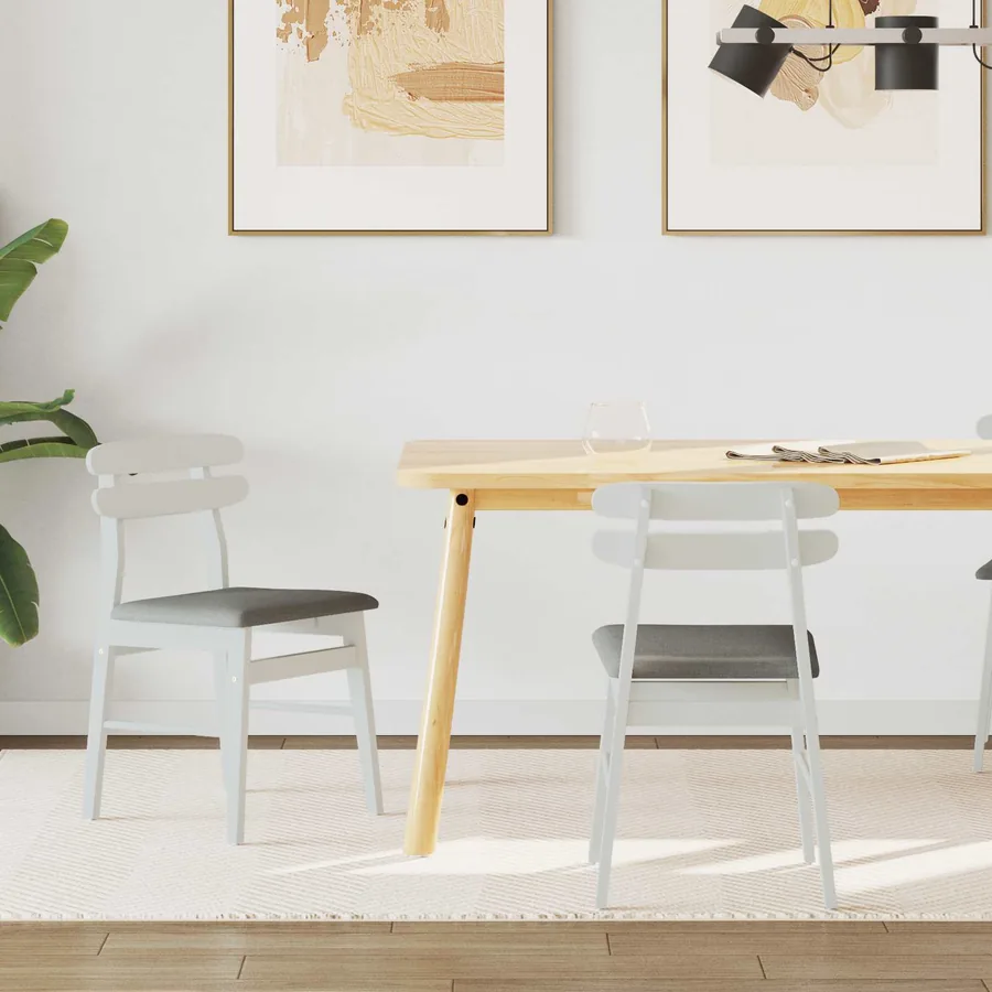 Chaise de salle à manger 2 pcs Blanc et Gris