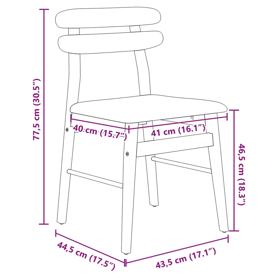 Chaise de salle à manger 2 pcs Blanc et Gris - 11