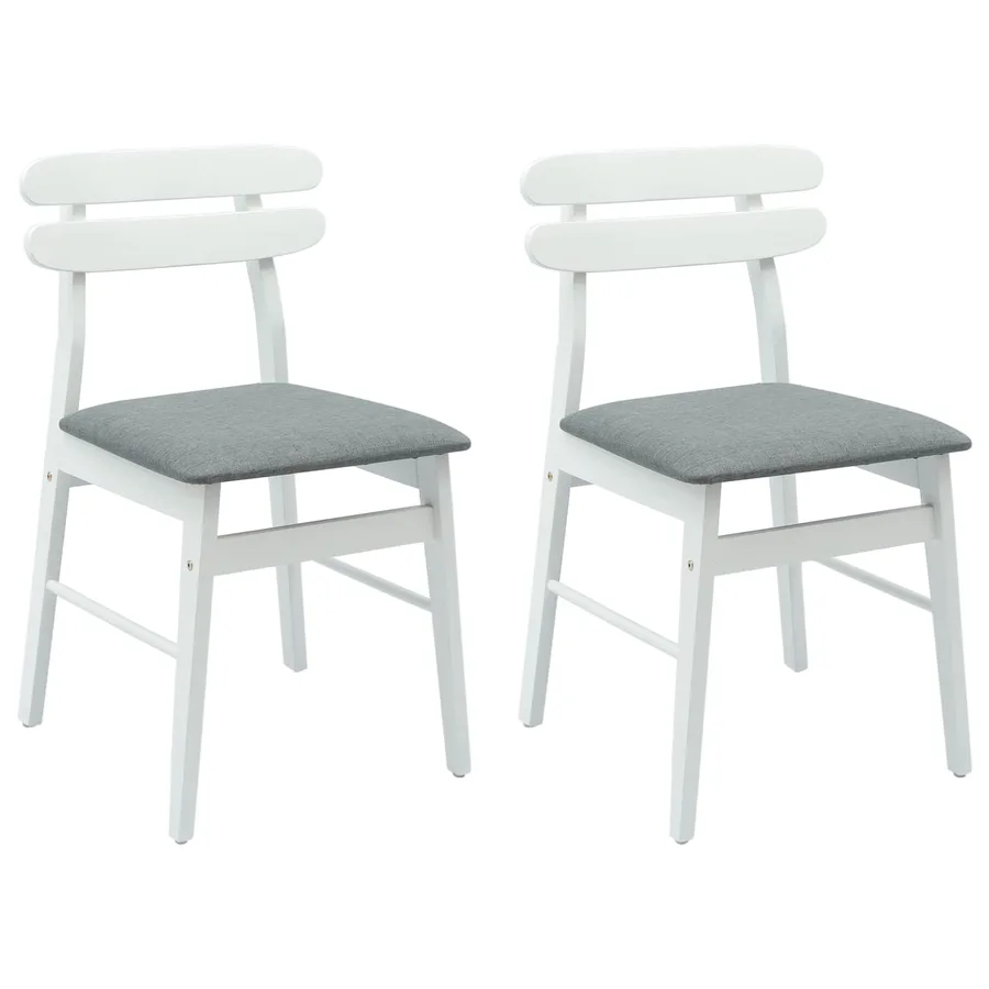 Chaise de salle à manger 2 pcs Blanc et Gris - 2