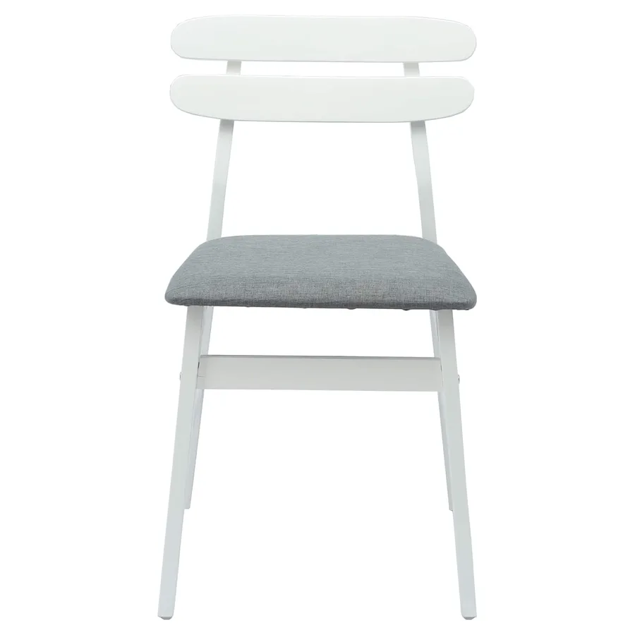 Chaise de salle à manger 2 pcs Blanc et Gris - 5