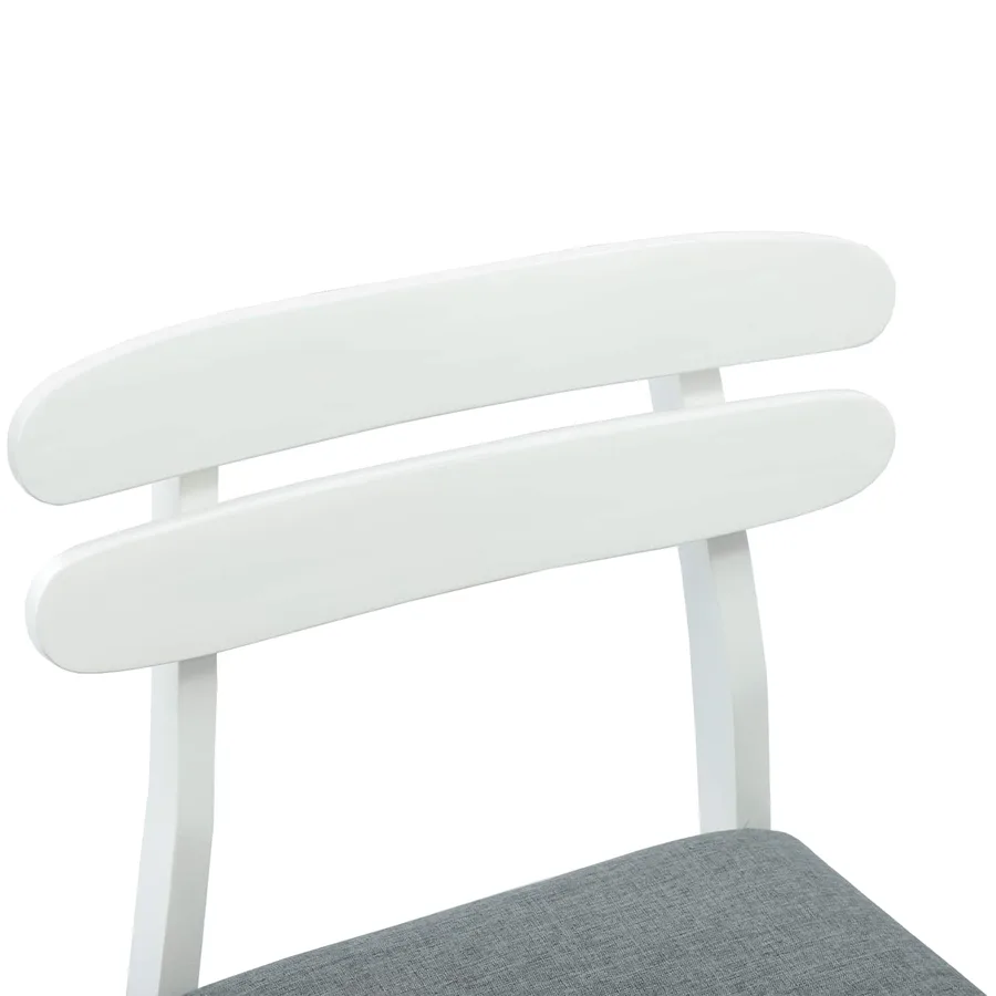 Chaise de salle à manger 2 pcs Blanc et Gris - 9