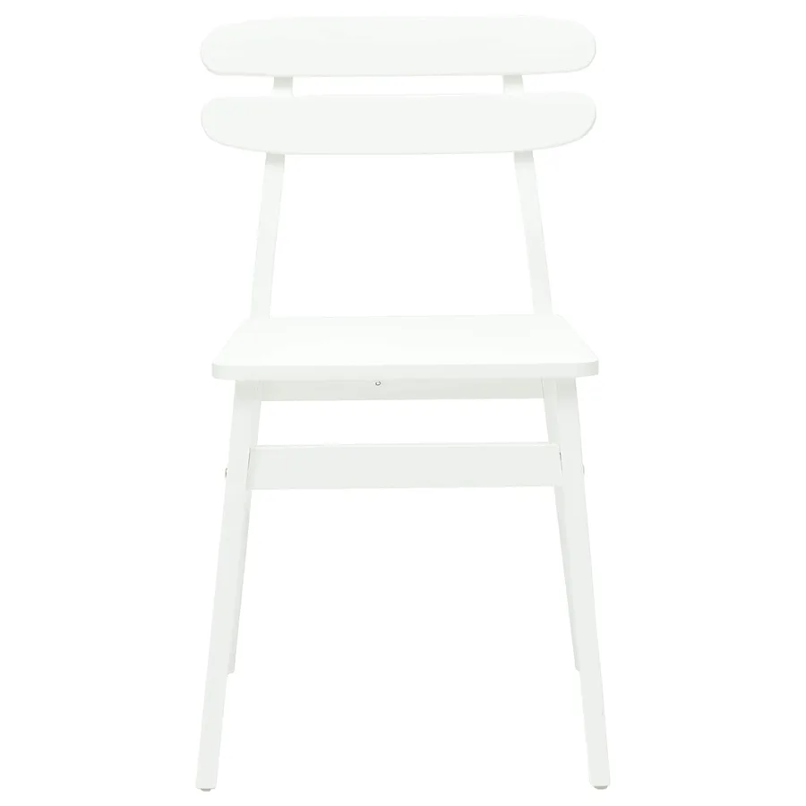 Chaise de salle à manger 2 pcs Blanc Bois de Caoutchouc Massif - 5