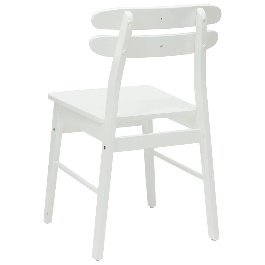Chaise de salle à manger 2 pcs Blanc Bois de Caoutchouc Massif - 7