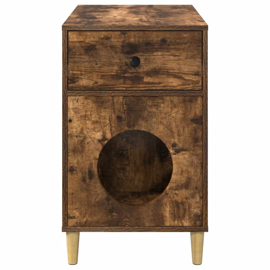 Maison pour chat Chêne fumé 72 x 42.5 x 70 cm Bois d'ingénierie - 7