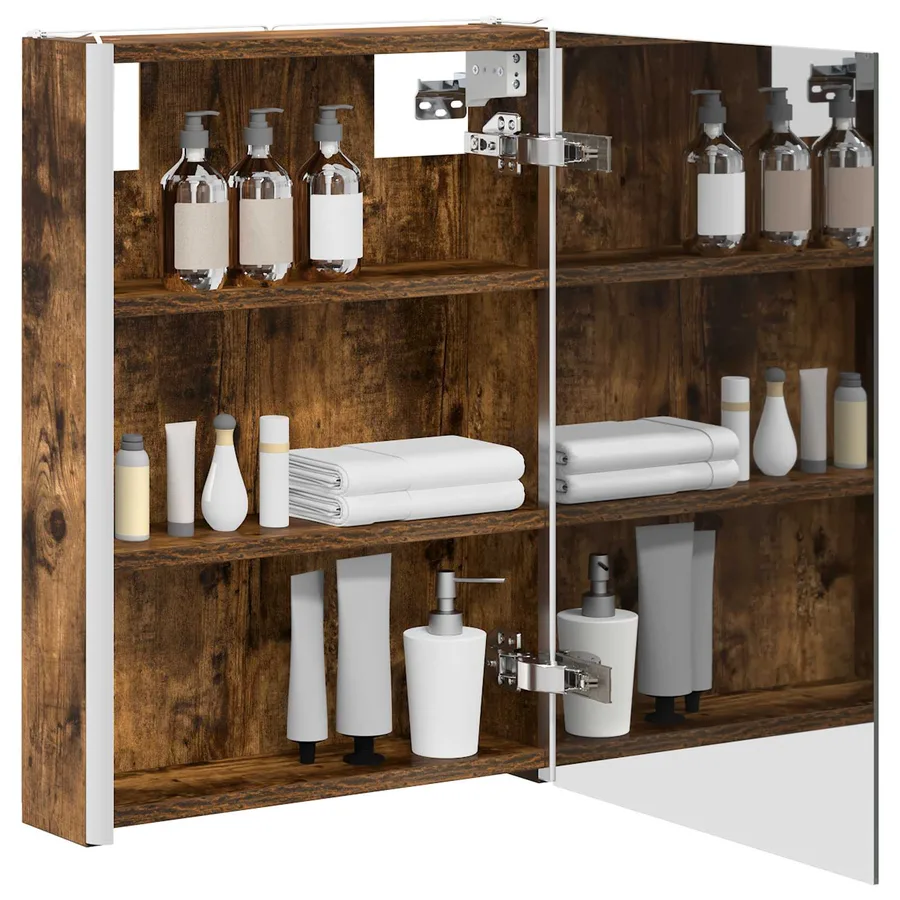 Armoire Miroir de Salle de Bain Chêne fumé 43 x 11,5 x 60,5 cm - 3