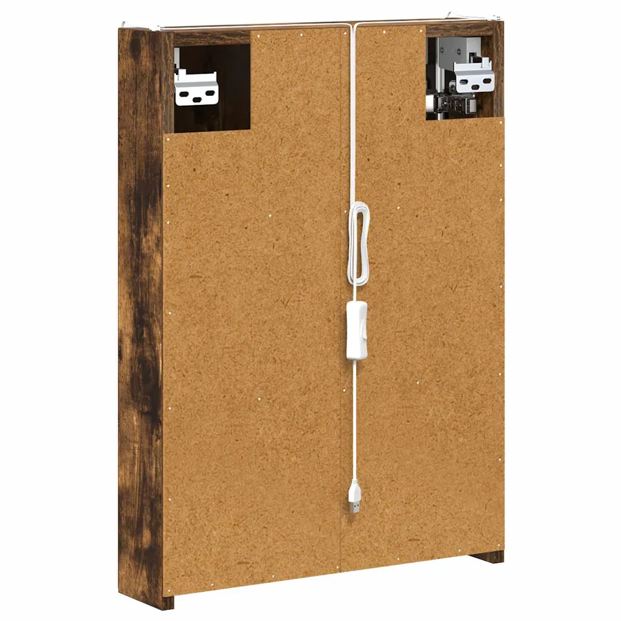 Armoire Miroir de Salle de Bain Chêne fumé 43 x 11,5 x 60,5 cm - 9