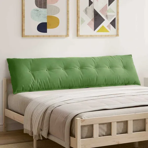 Coussin de Dos Vert clair 200 x 50 cm Tissu en velours côtelé