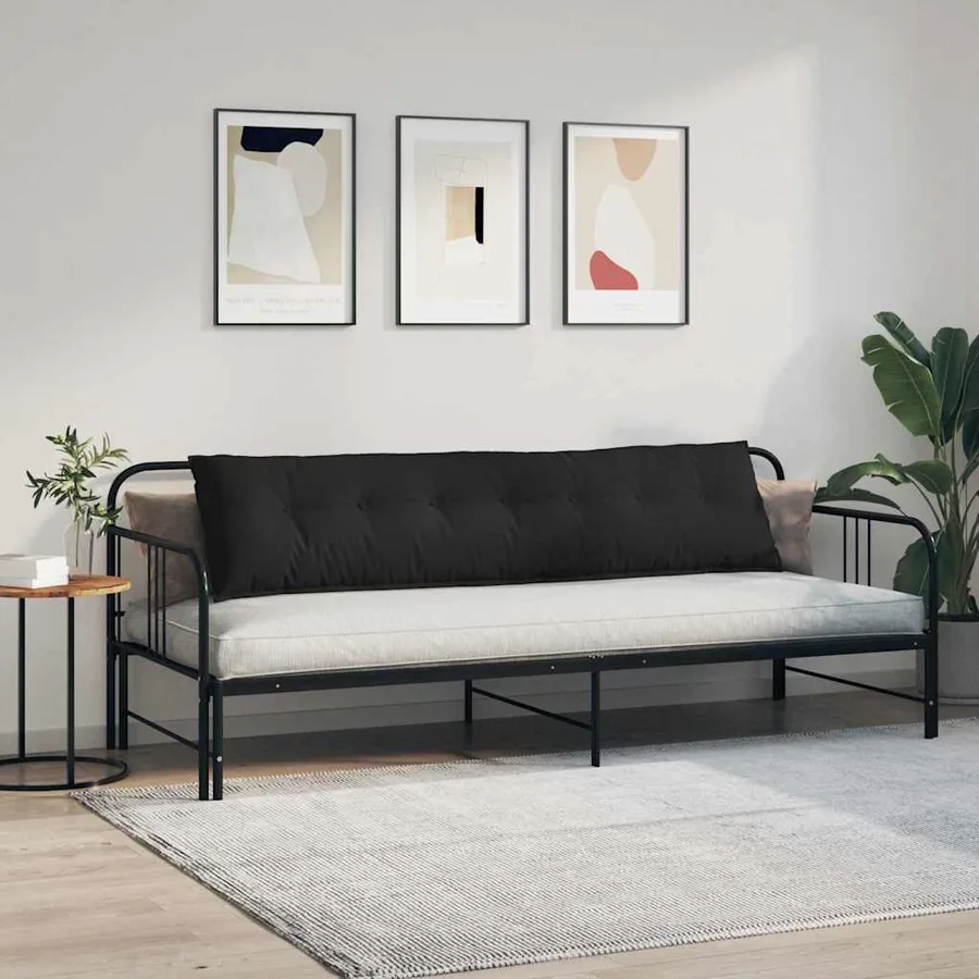 Coussin de Dos Noir 200 x 50 cm Tissu en microfibre - 4