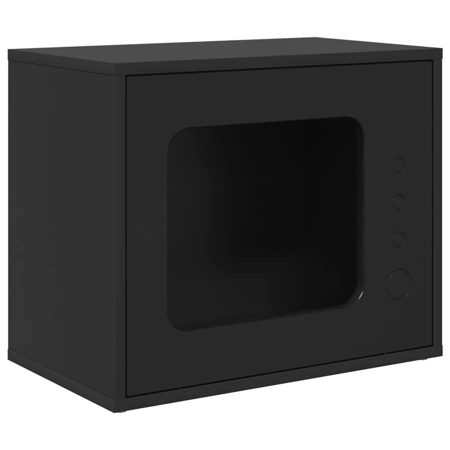 Maison pour chat Noir 51 x 30 x 42,5 cm Bois d'ingénierie - 2
