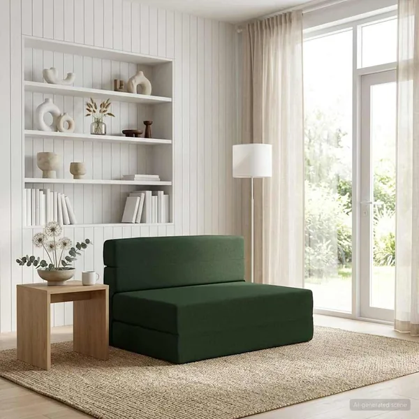 Canapé-lit pliable Vert foncé 70 x 72 x 60 cm Tissu