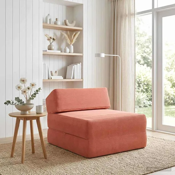 Canapé-lit pliable Rouge orange 60 x 70 x 41 cm Tissu