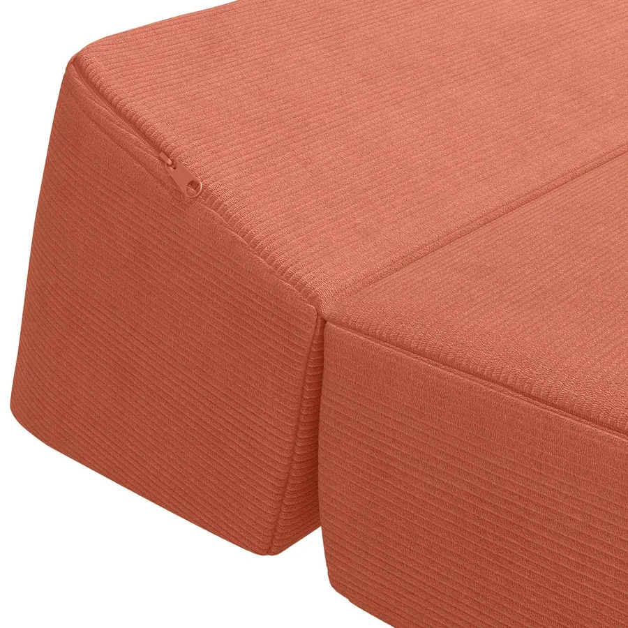 Canapé-lit pliable Rouge orange 60 x 70 x 41 cm Tissu - 6