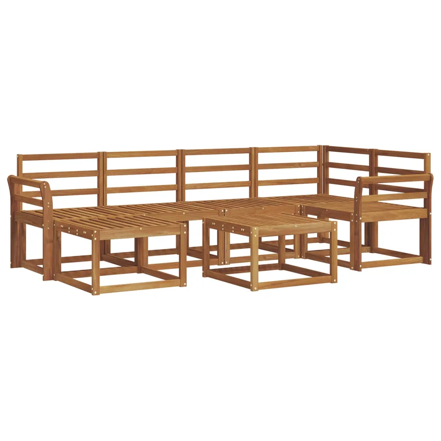 Ensemble de canapés d'extérieur 7 pcs Naturel - 2