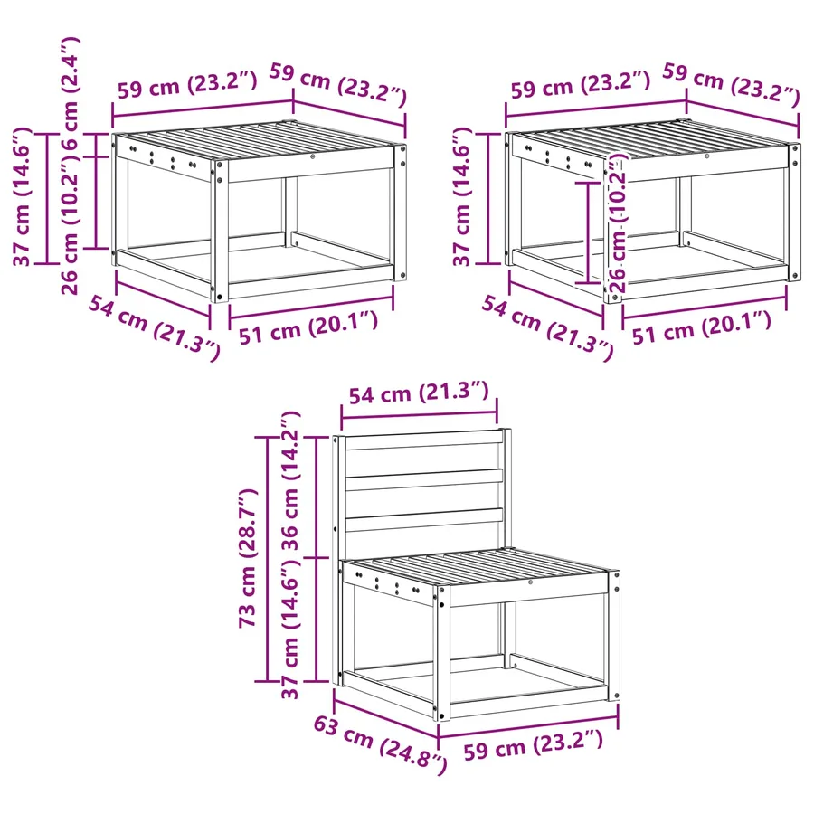 Ensemble de canapés d'extérieur 6 pcs Naturel - 10