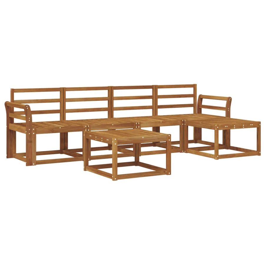 Ensemble de canapés d'extérieur 6 pcs Naturel - 2