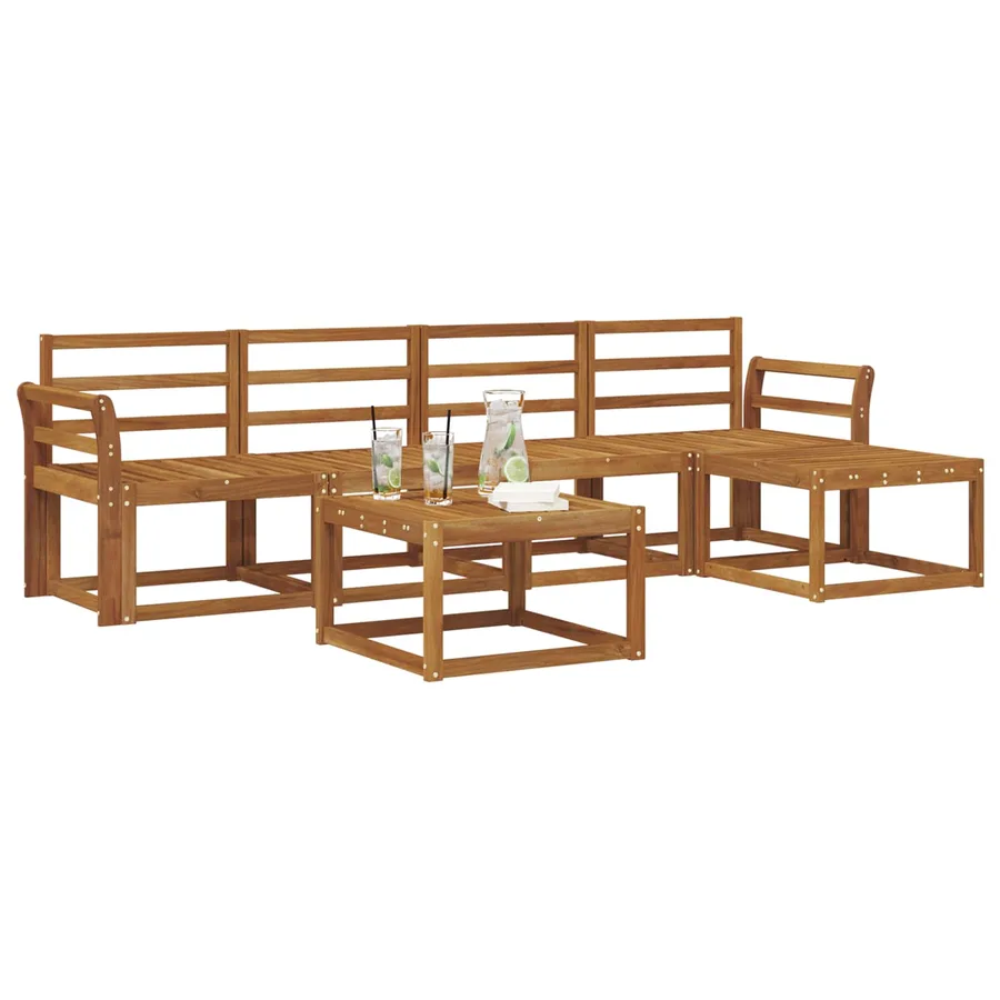 Ensemble de canapés d'extérieur 6 pcs Naturel - 3
