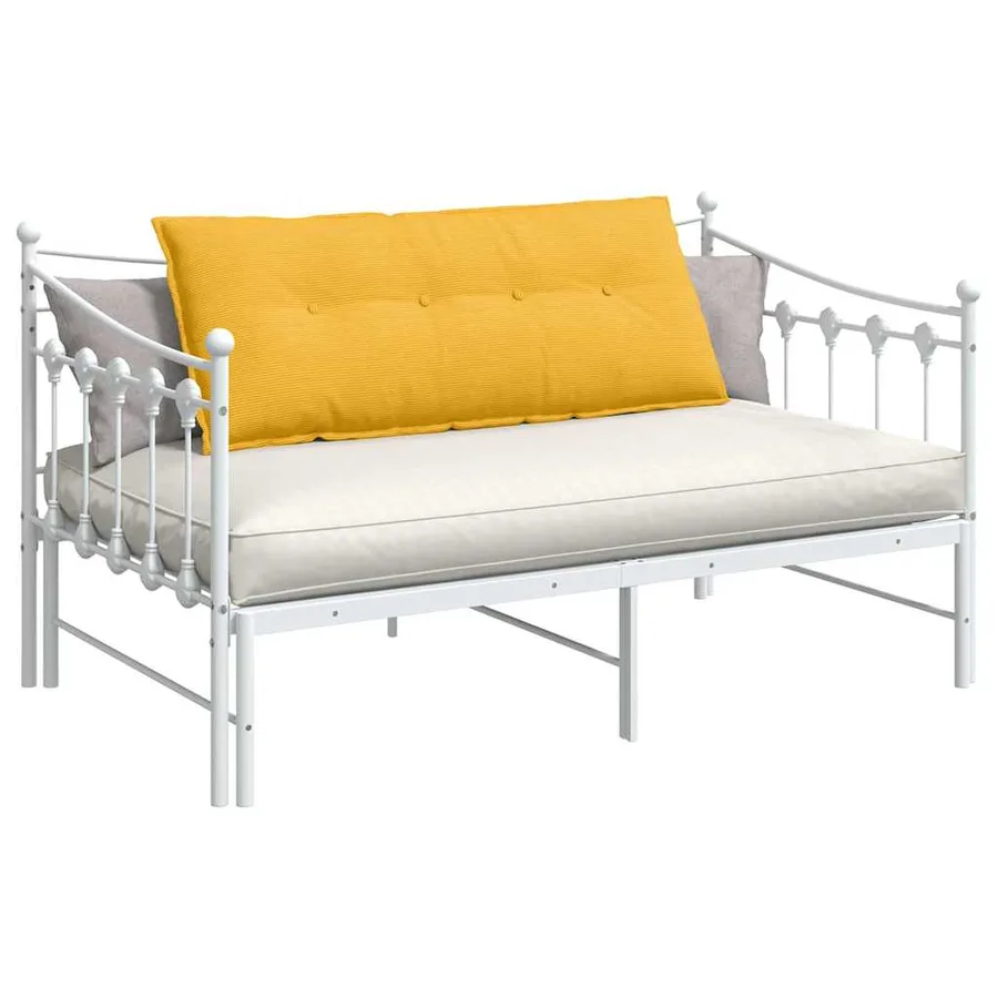 Coussin de Dos Jaune clair 120 x 50 cm Tissu en velours côtelé - 3