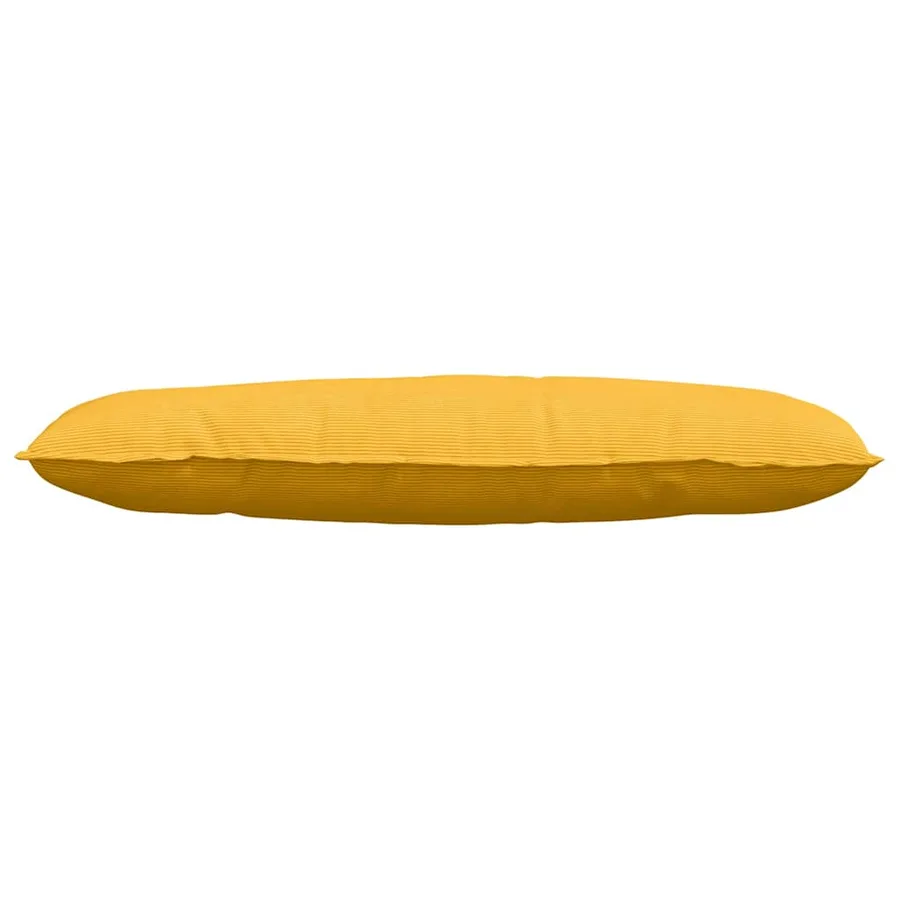 Coussin de Dos Jaune clair 120 x 50 cm Tissu en velours côtelé - 5