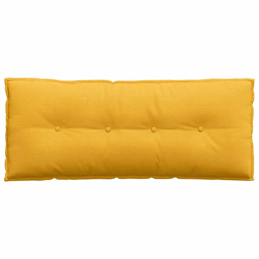 Coussin de Dos Jaune clair 120 x 50 cm Tissu en velours côtelé - 6