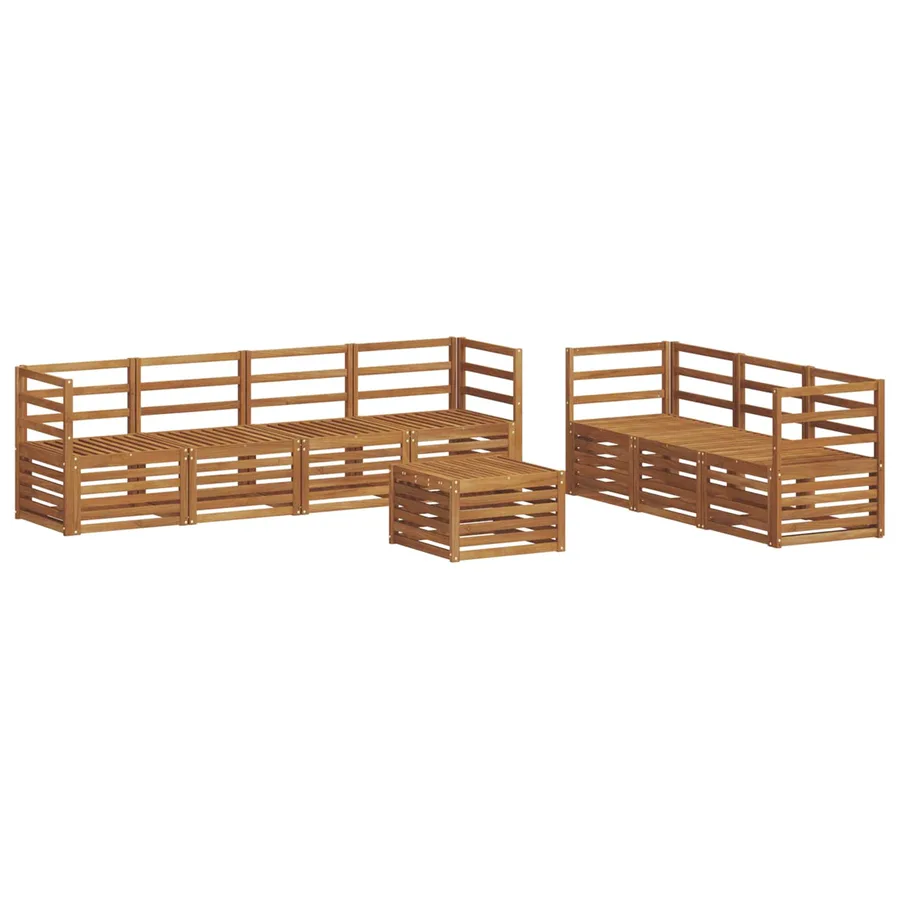 Ensembles de canapés 8 pcs Naturel Bois d'Acacia Massif - 2