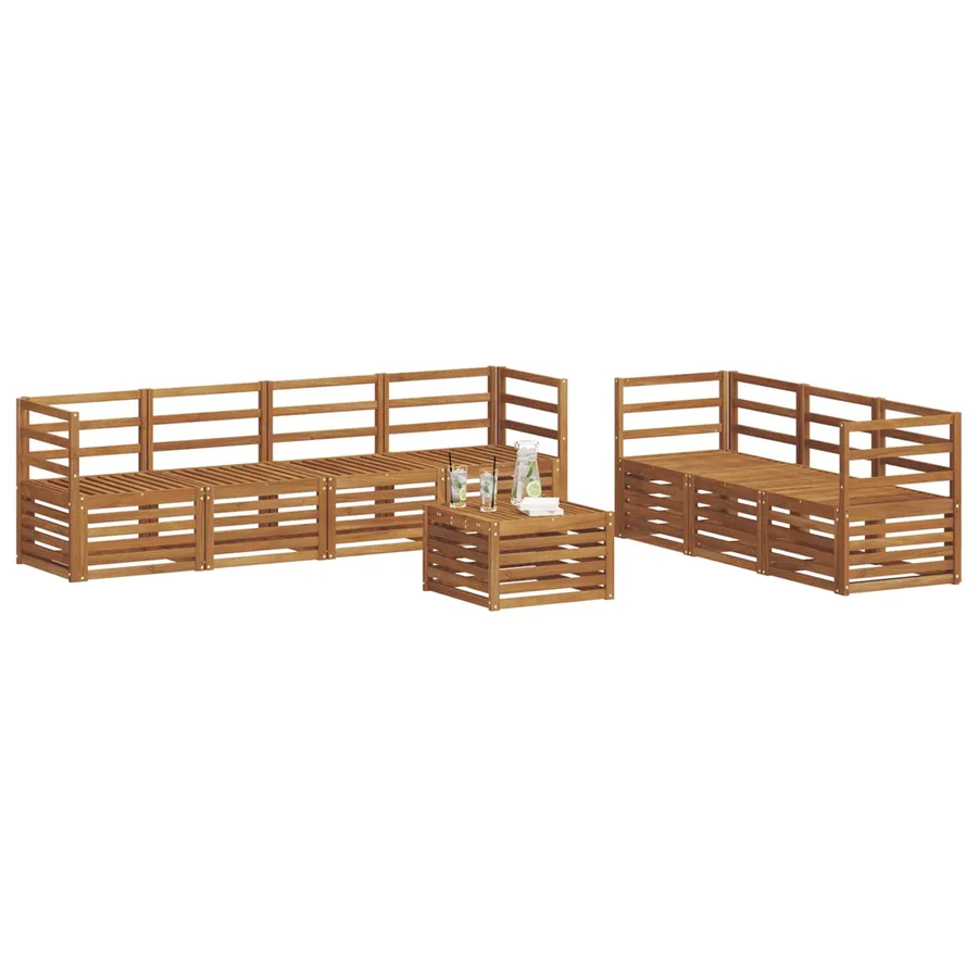 Ensembles de canapés 8 pcs Naturel Bois d'Acacia Massif - 3