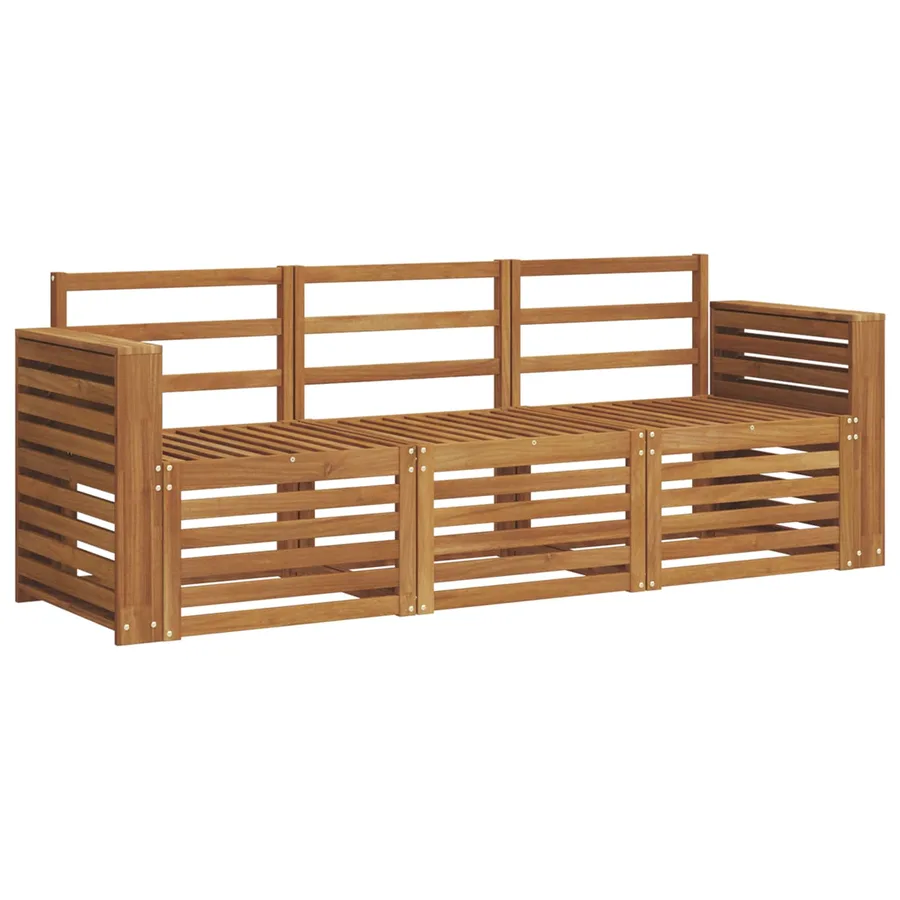 Ensembles de canapés 3 pcs Naturel Bois d'Acacia Massif - 2