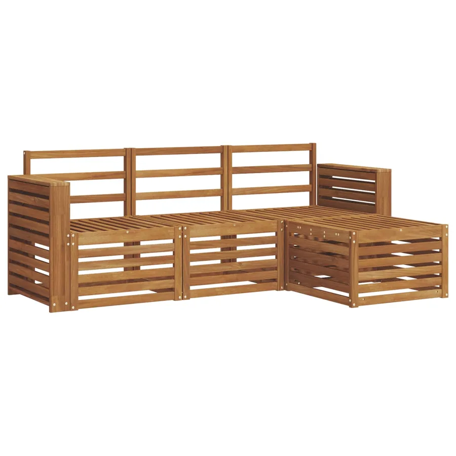 Ensemble de canapés d'extérieur 4 pcs Naturel - 2
