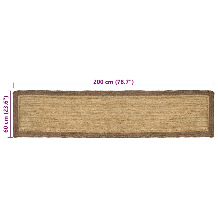 Tapis de surface Gris 60 x 200 cm Jute - 8