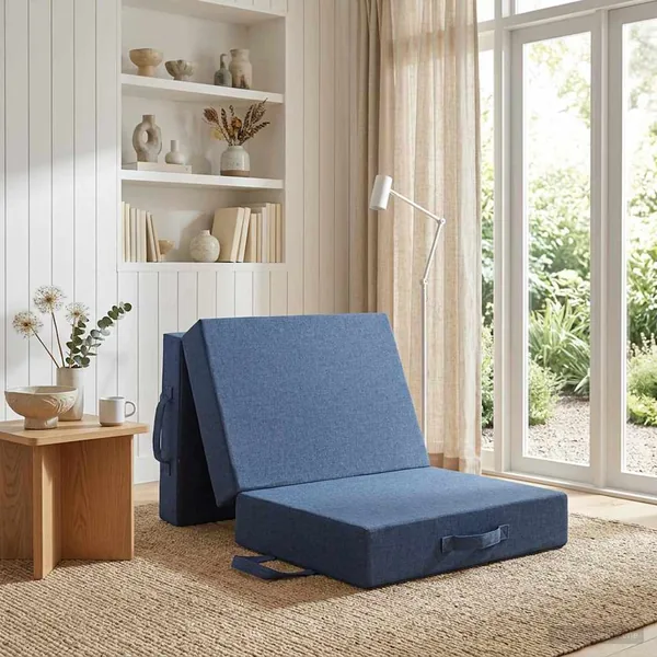 Canapé-lit pliable 75 x 63 x 45 cm Bleu