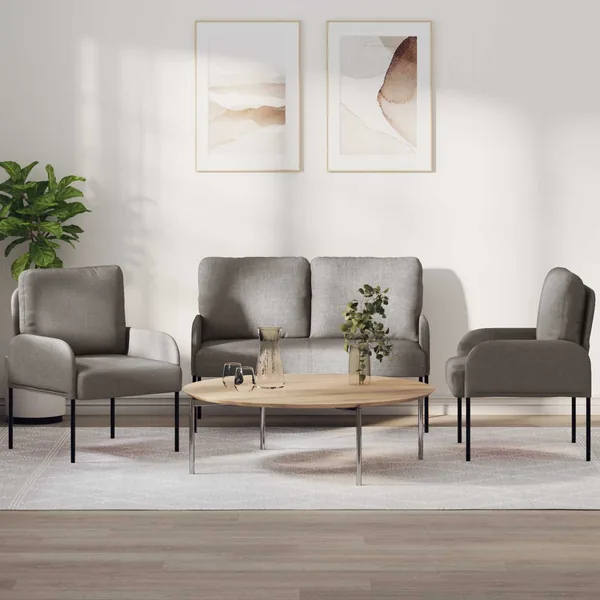 Ensembles de canapés 3 pcs Taupe 115 x 56 x 80 cm Contreplaqué